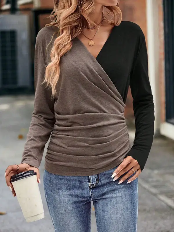 V-Neck Knit Fashion Top