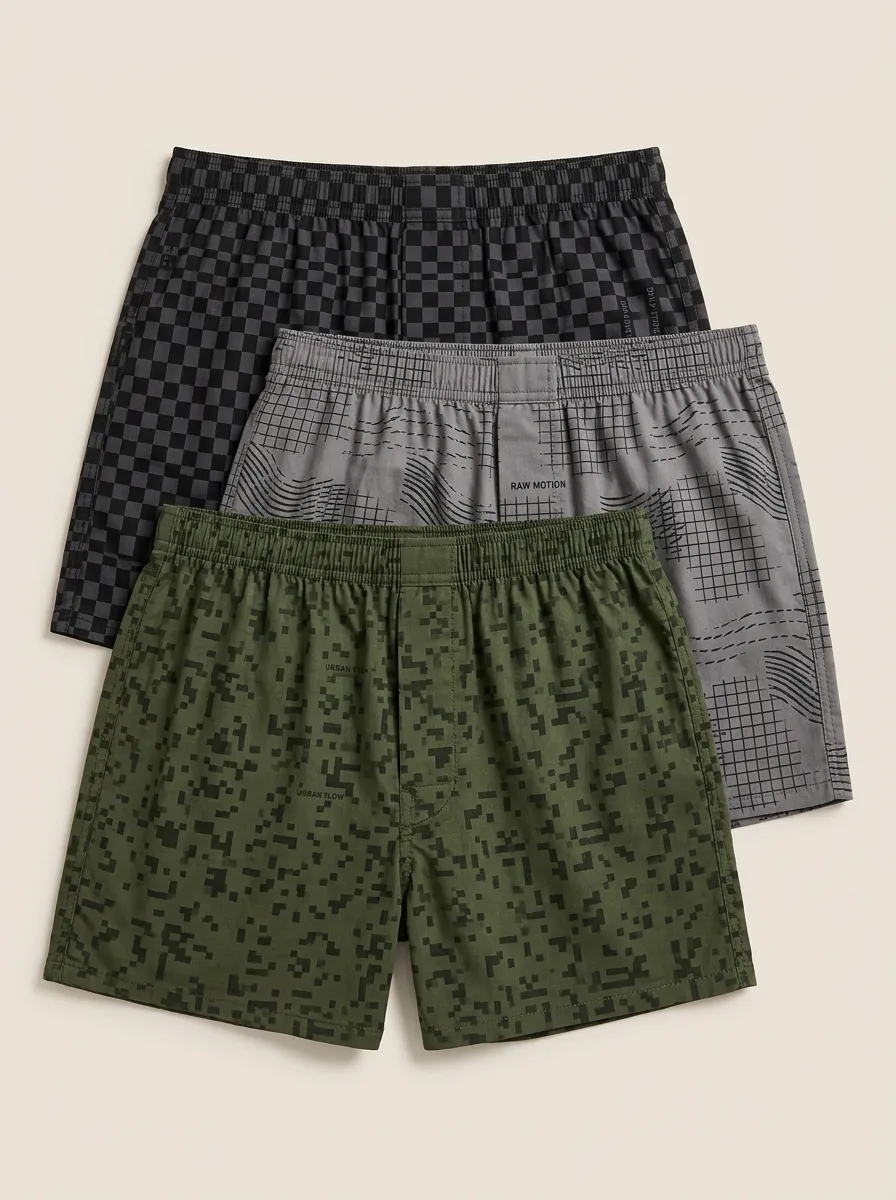 Everyday Checkered Geometric Boxer Set