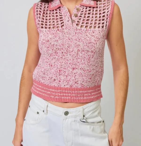 Sleeveless Mesh Polo