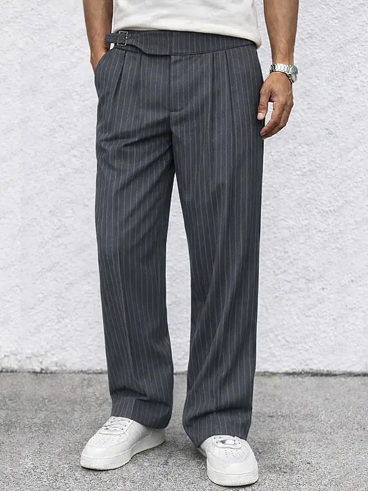 Stripe Straight Leg Trousers