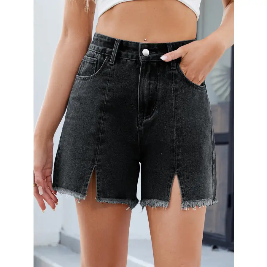 Raw Hem Denim Shorts