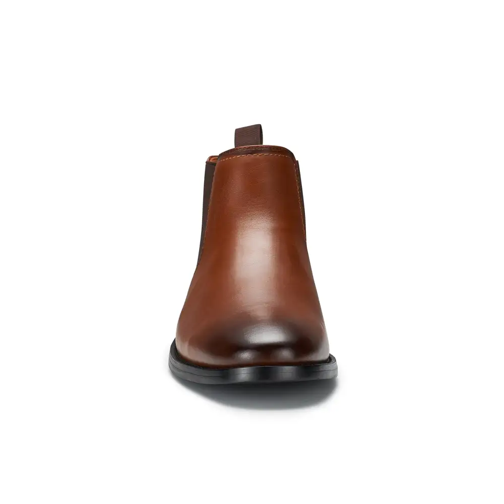 Classic Faux-Leather Slip-On Elastic-Side Chelsea Boots