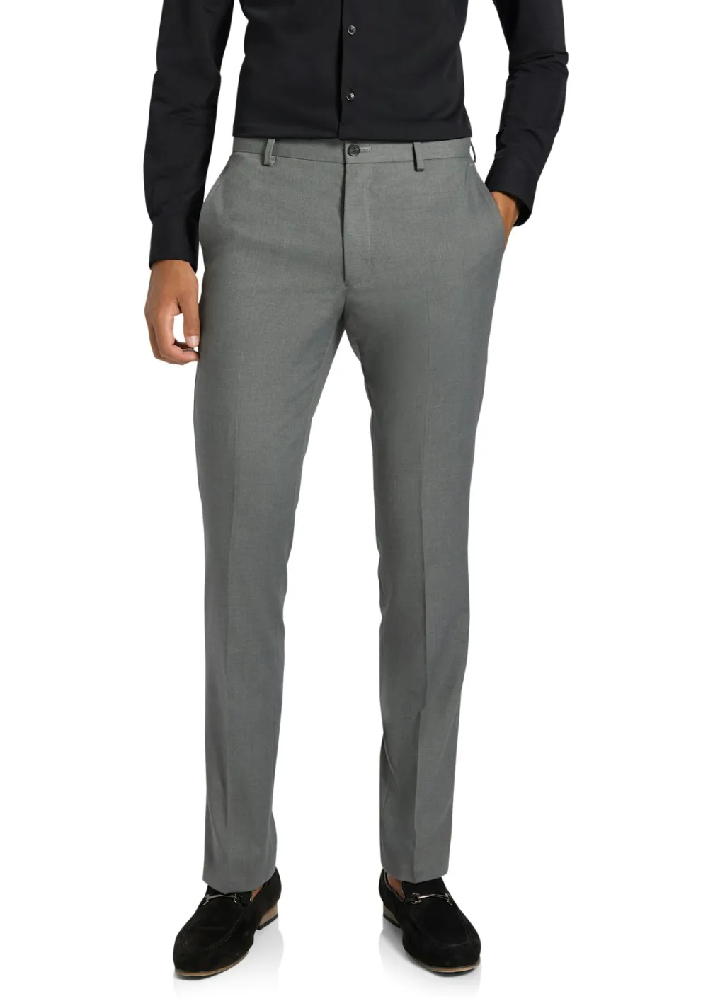 Men's Basic Temperament Navy Blue Suit