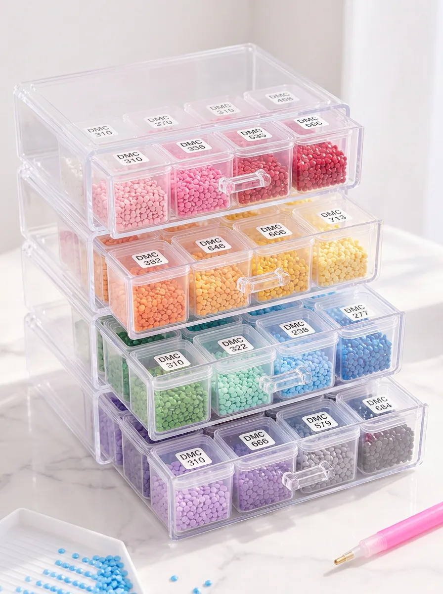 Clear Drawer Diamond Painting Bead Storage Organizer