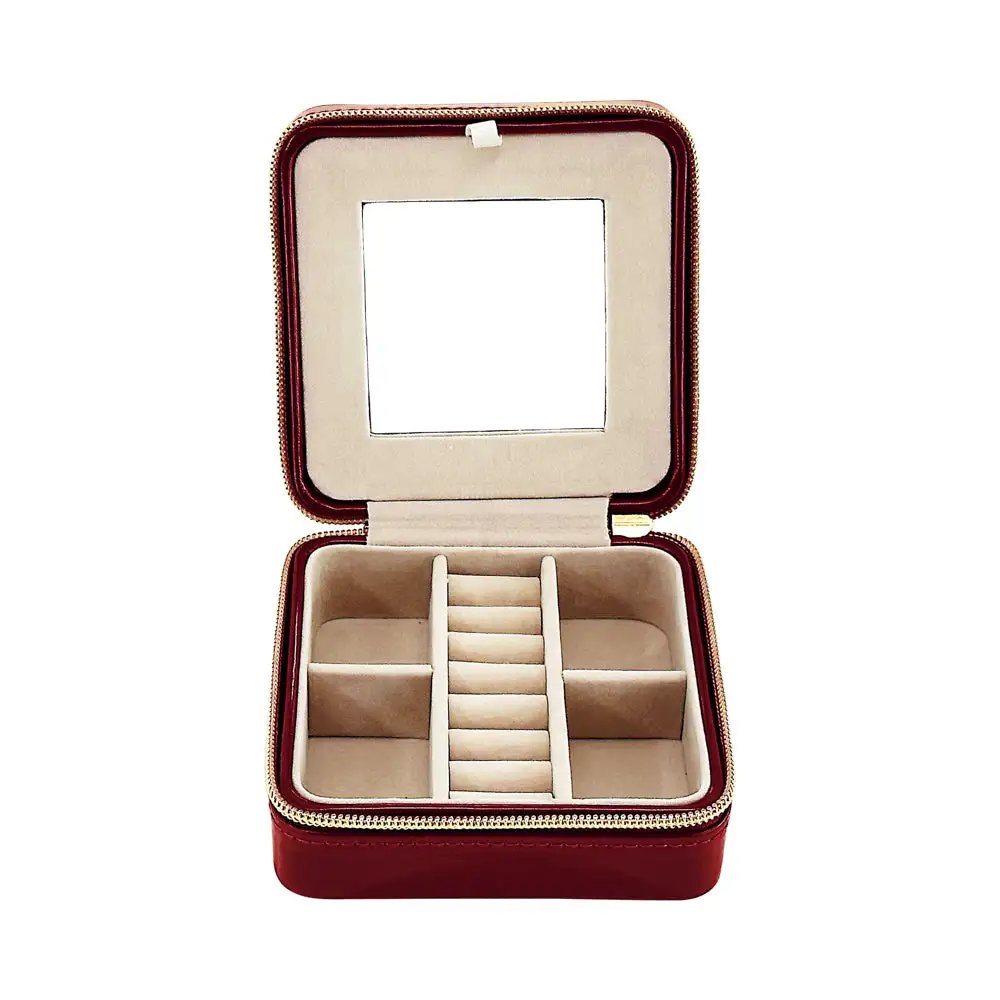 Mirror Lid Travel Jewelry Case