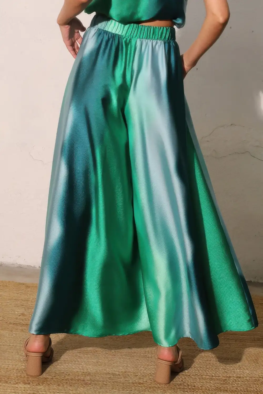 Ombre Satin Extra Wide Leg Pants
