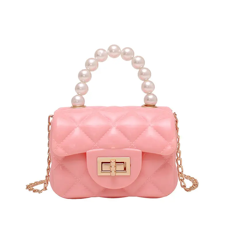 Compact Pearl Chain Strap Clutch Bag