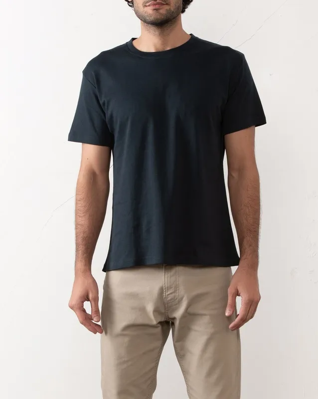 Black Vintage-Wash Cotton Crew Neck T-Shirt