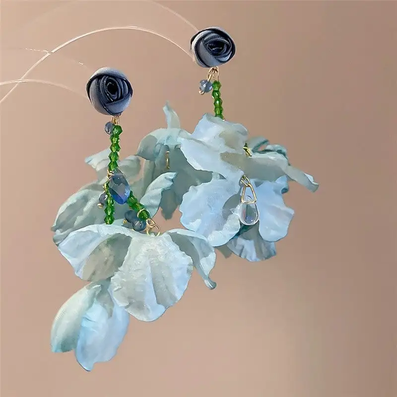 Floral Tassel Drop Earrings
