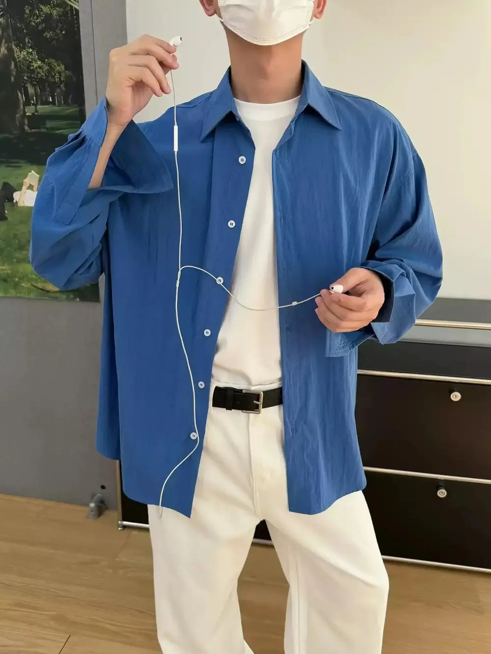 Textured Button-Down Shirt