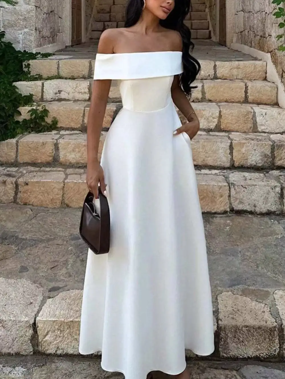 Structured Shape Off Maxi Dress