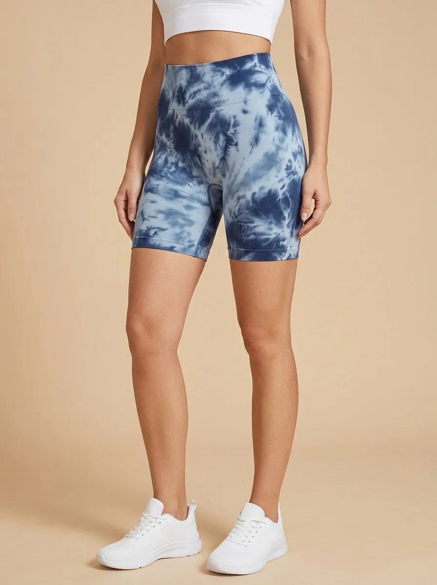 Women's Tie-Dye Minimalist High-Rise Biker Shorts