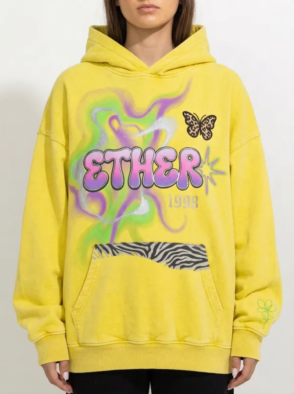 Unisex Streetwear Zebra Butterfly Hoodie