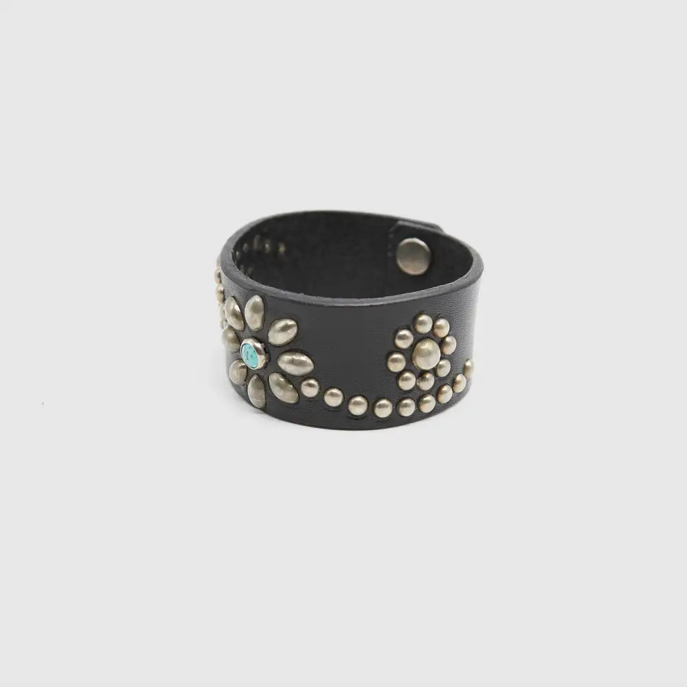Studded Stone Leather Bracelet