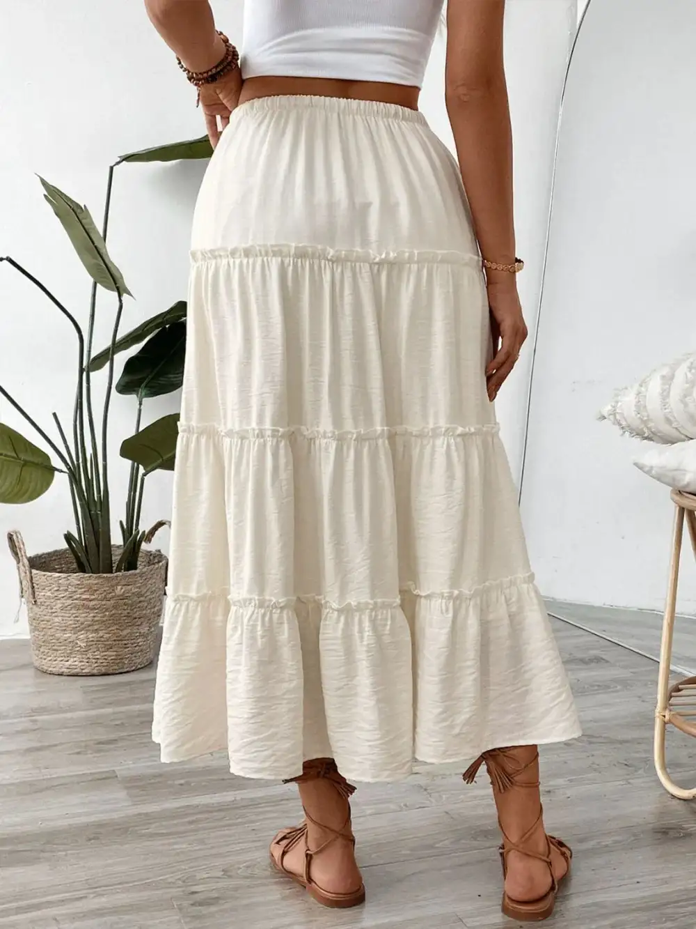 Tiered Drawstring Skirt