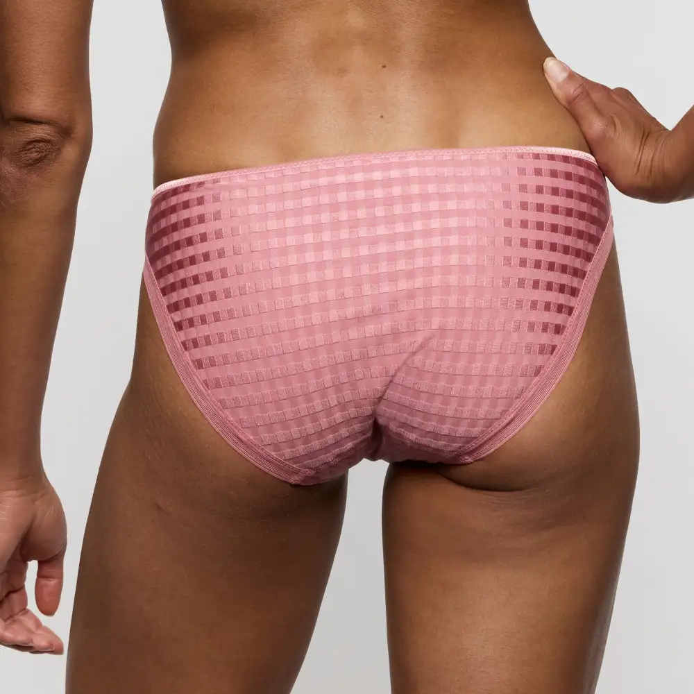 Women's Full Coverage Elastic Waistband Cotton Gusset Floral Embroidery Cotton Checkered Soft Fabric Stretch Fit Bikini Panty