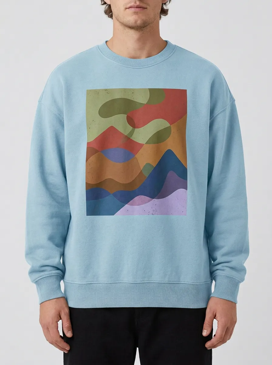 Men's Abstract Landscape Mountain Printed Sweatshirt