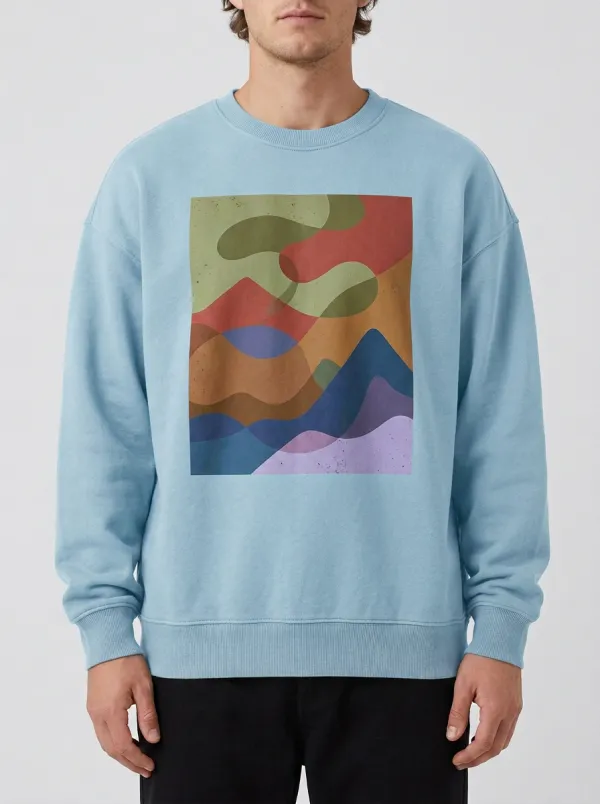 Men's Abstract Landscape Mountain Printed Sweatshirt