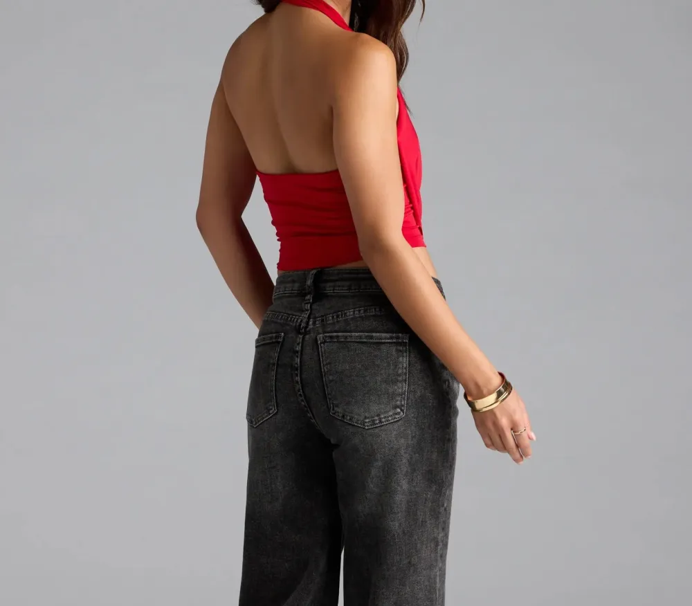 Halter Sleeveless Cropped Top