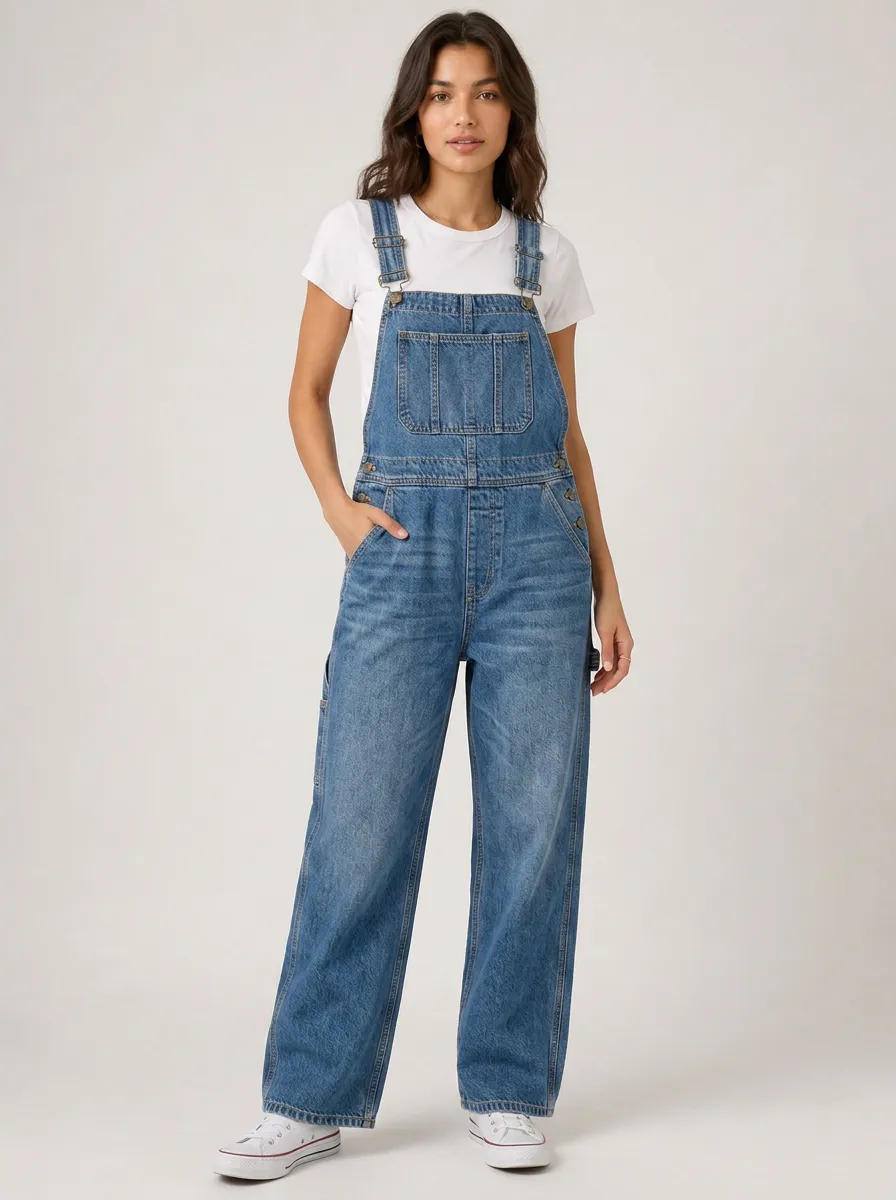 Women's Heritage Washed Bib Denim Overalls