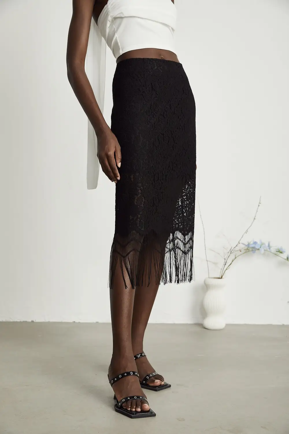 Lace Tassel Skirt