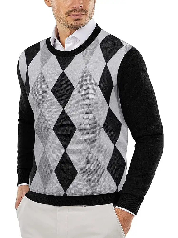 Trendy Crew Neck Pullover Knitted Sweater Jeans
