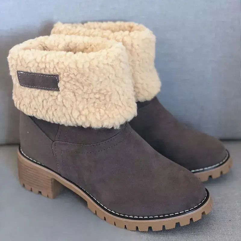 Refined Round Toe Block Heel Boots