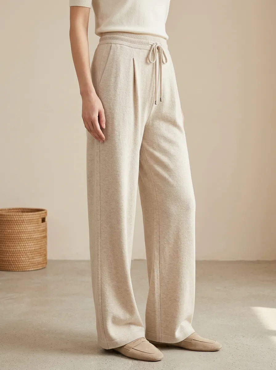 Wide-Leg Drawstring Casual Minimalist Casual Wide Leg Pants