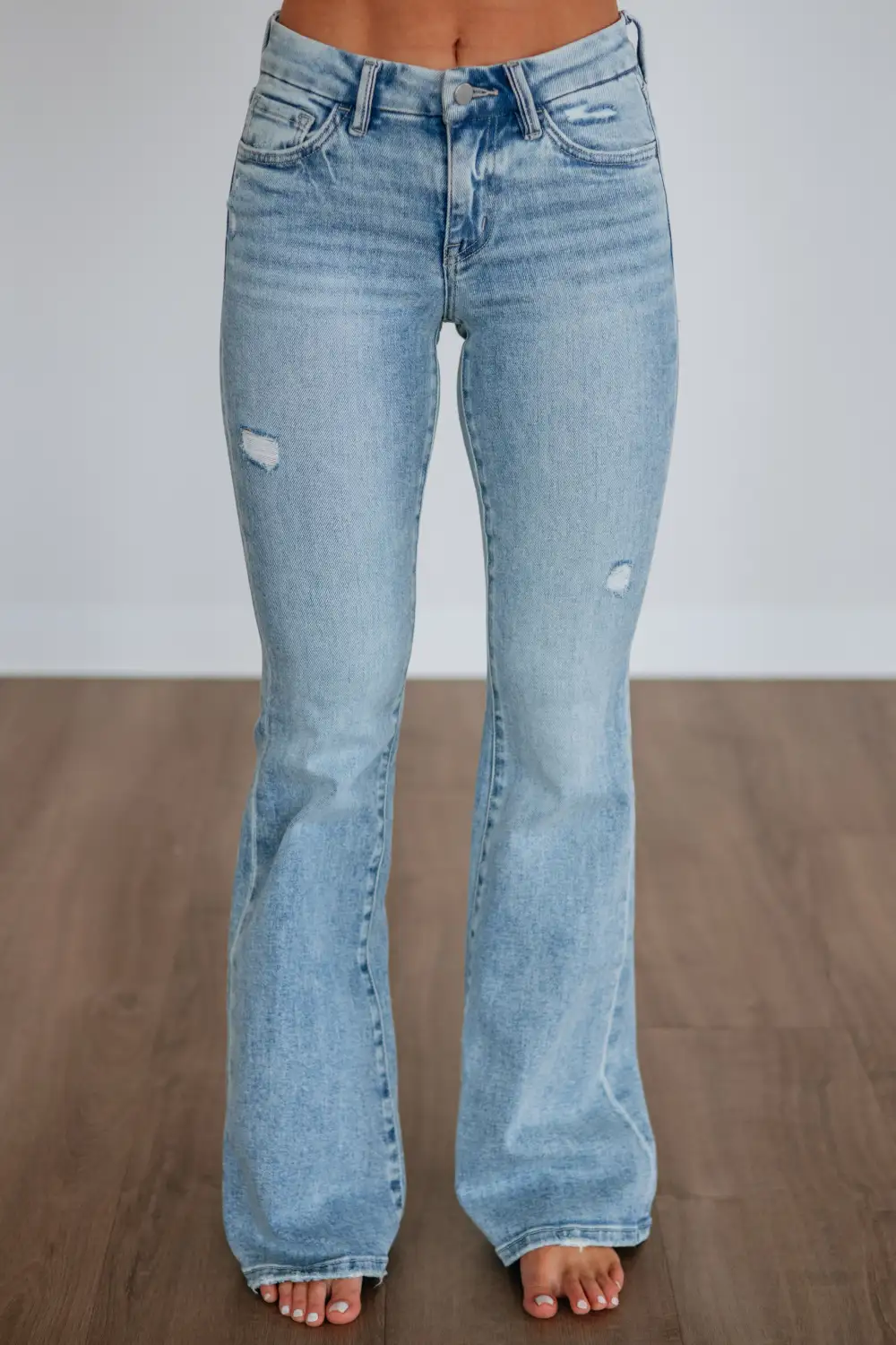 Women's Low Rise Flared Leg Long Length Jeans