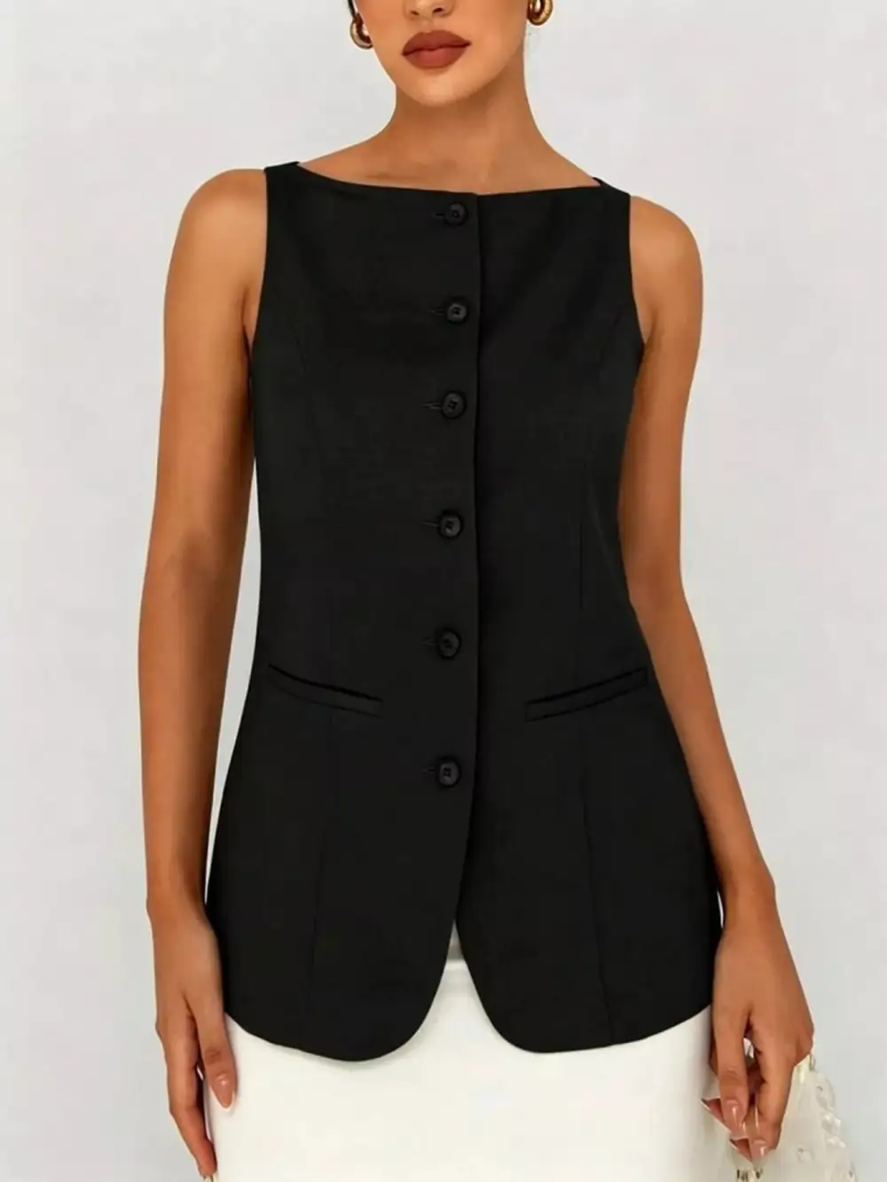 Button-down Vest Relaxed Layering Vest