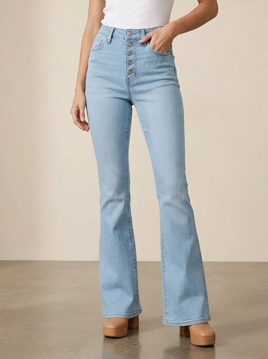 Statement High-Waist Women's High-Waist Stretch Flare Jeans