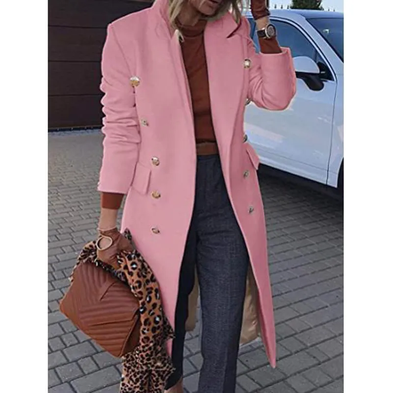 Mid-Length Casual Woolen Coat