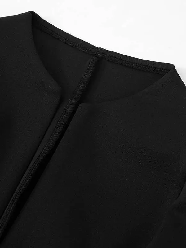 Flying Sleeve Deep Neck Mini Dress