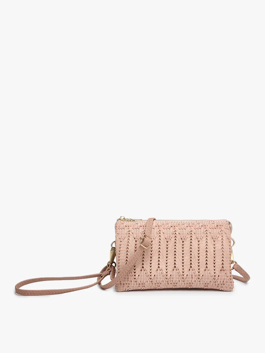 Woven Herringbone Multi Compartment Crossbody