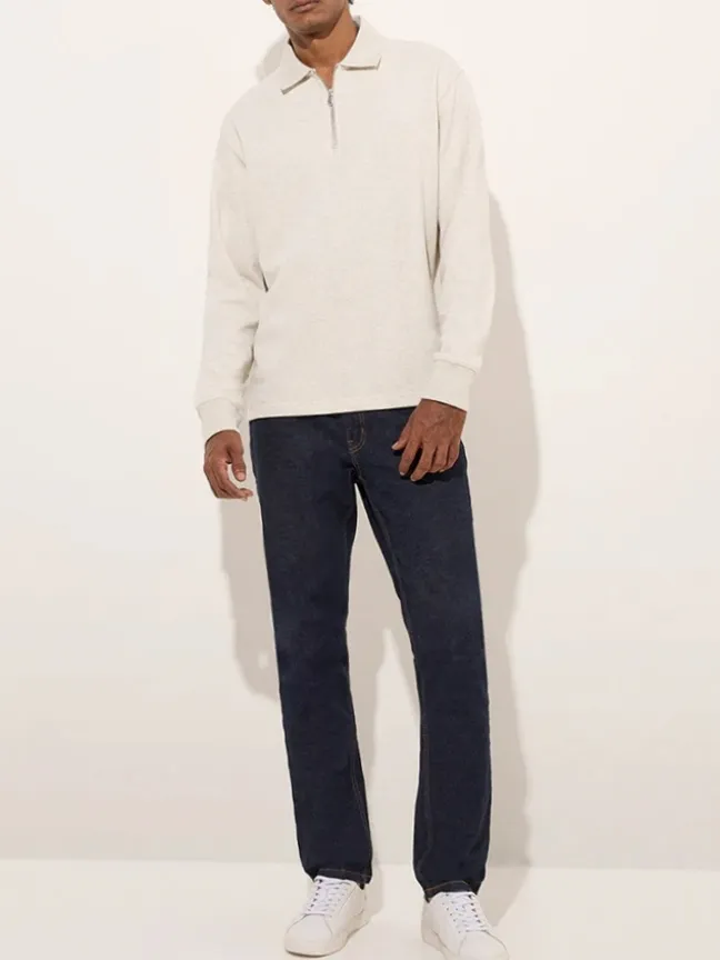 Casual Style Relaxed-Fit Cotton-Blend Sweatshirt