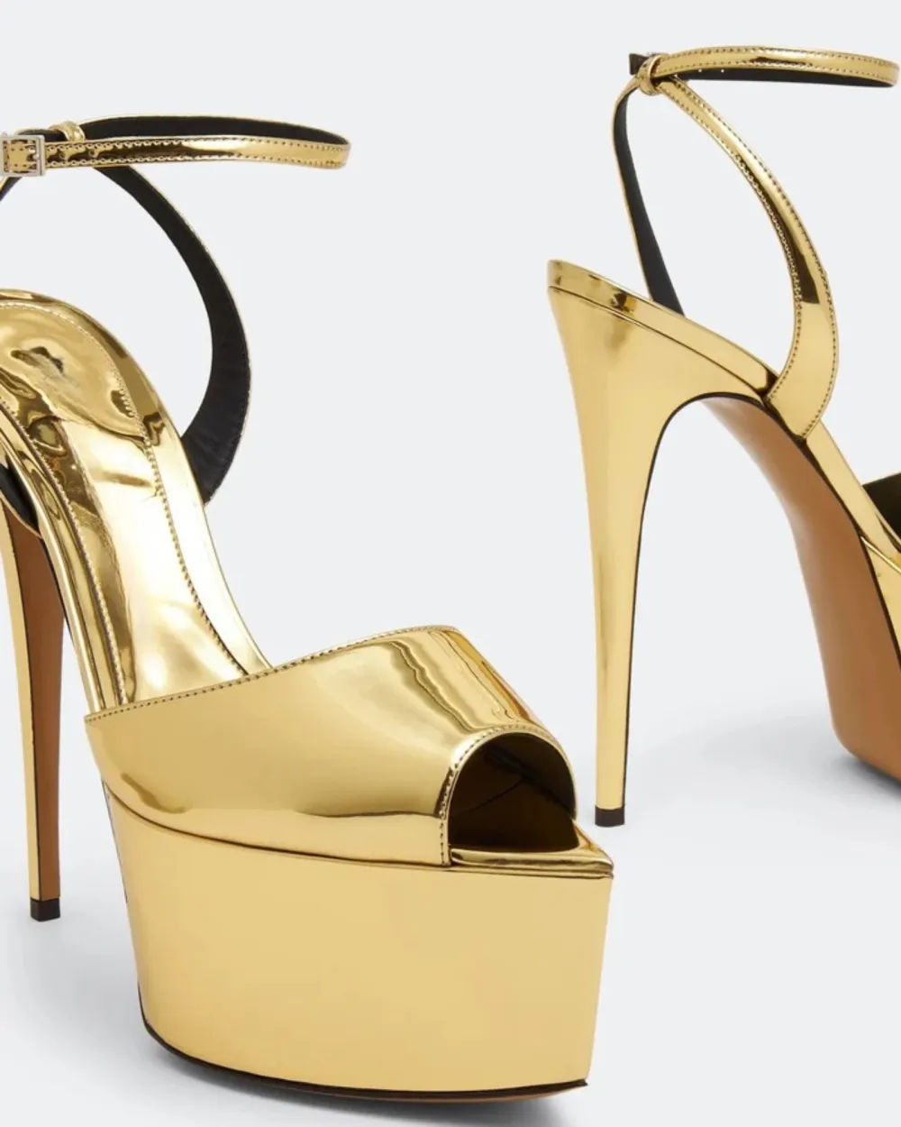 Peep Toe Platform Sandals in Gold