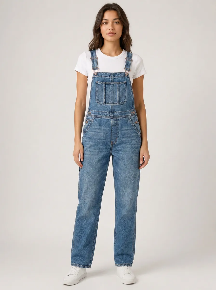 Women's Classic Vintage Denim Dungarees