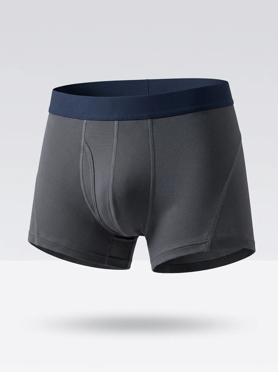 Men's Navy Fly Front Boxer Briefs