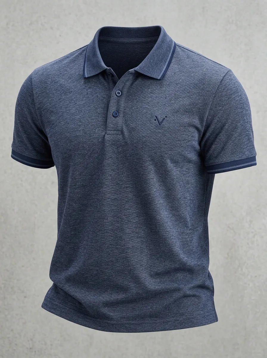Refined Embroidered-Detail Men's Polo Shirt