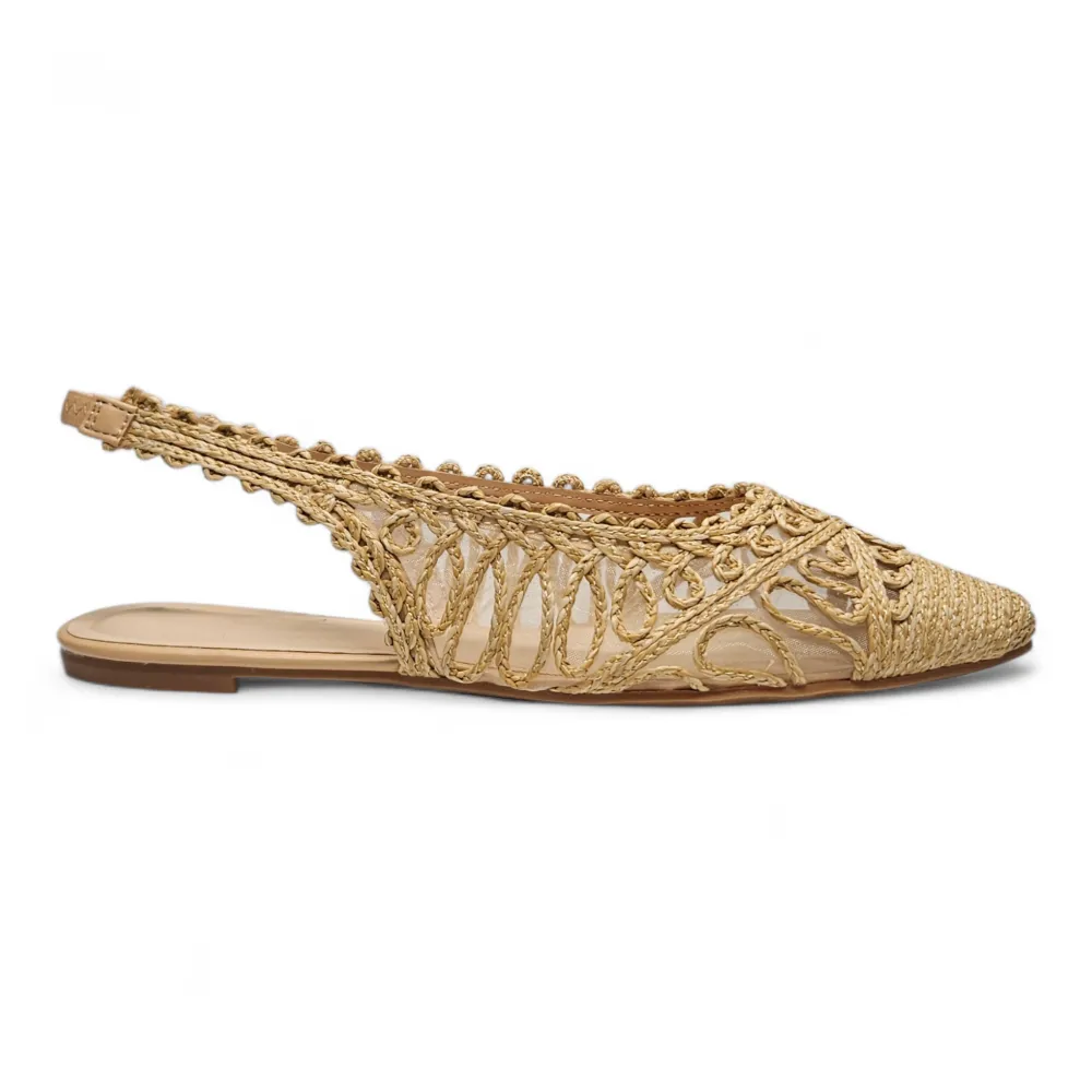 Coastal Weave Pointed Slingback Flat
