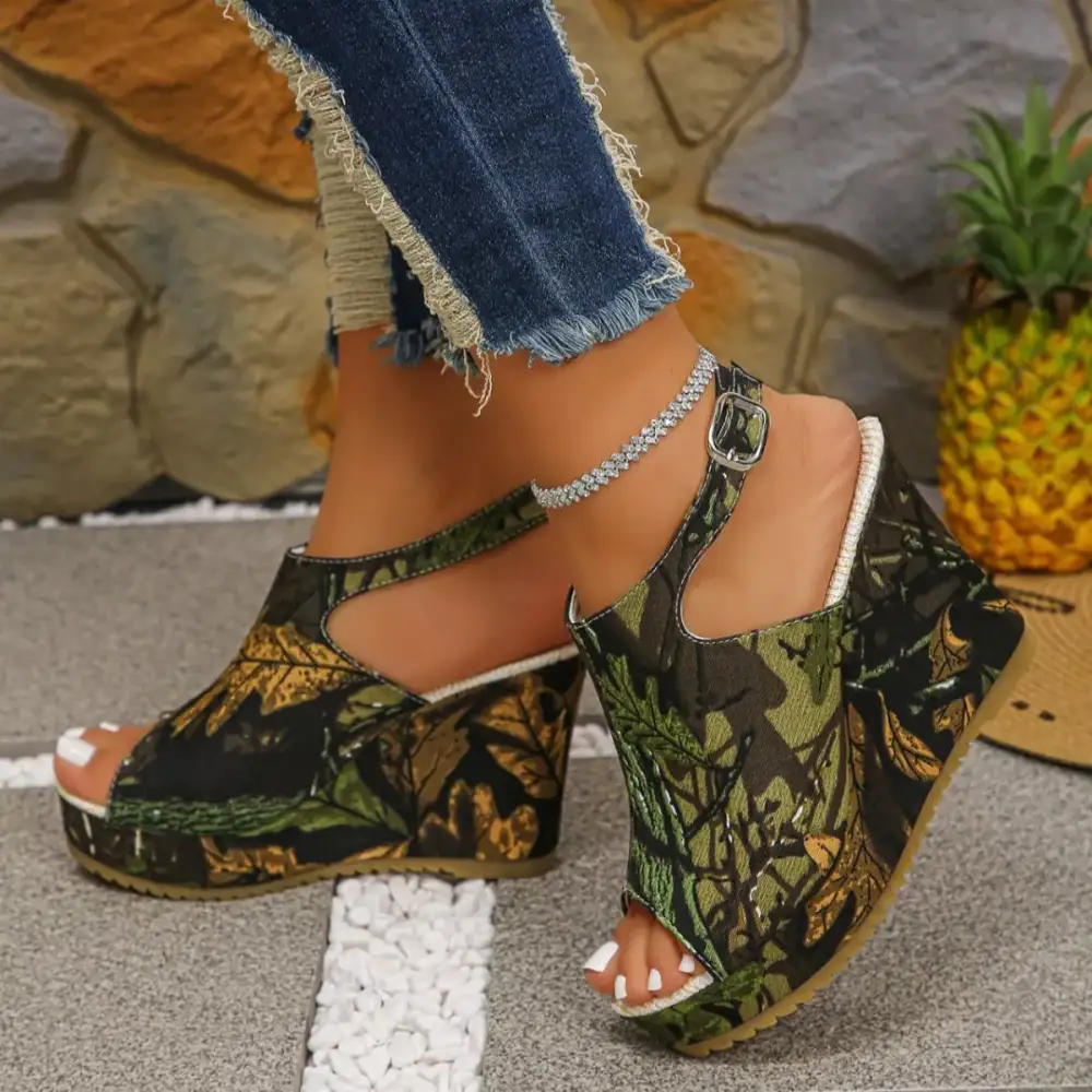 Street Lounge Open Toe Wedge Sandals