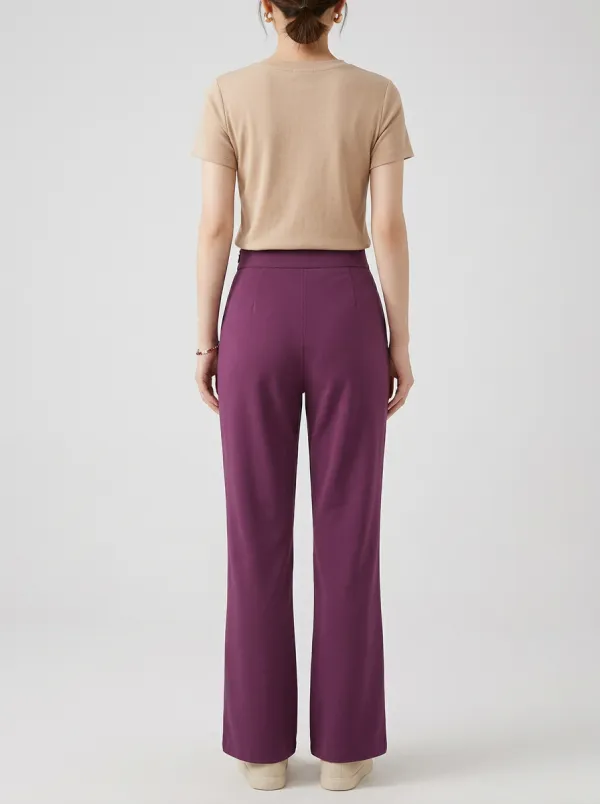 Women's Floral Embroidered High-Rise Straight-Leg Trousers
