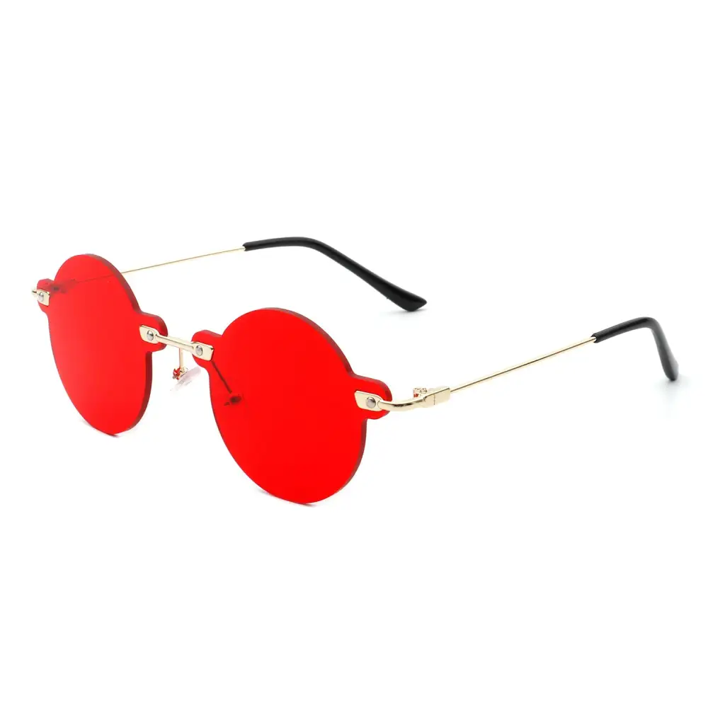 Knotted Round Rimless Frame Sunglasses