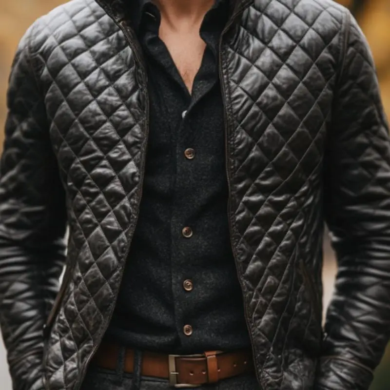 Buttoned Chore Quilted Jacket
