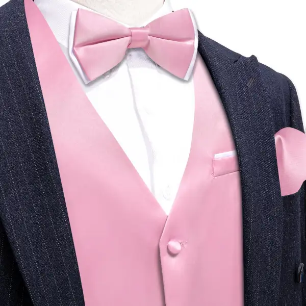 Refined Solid V Neck Formal Vest Set