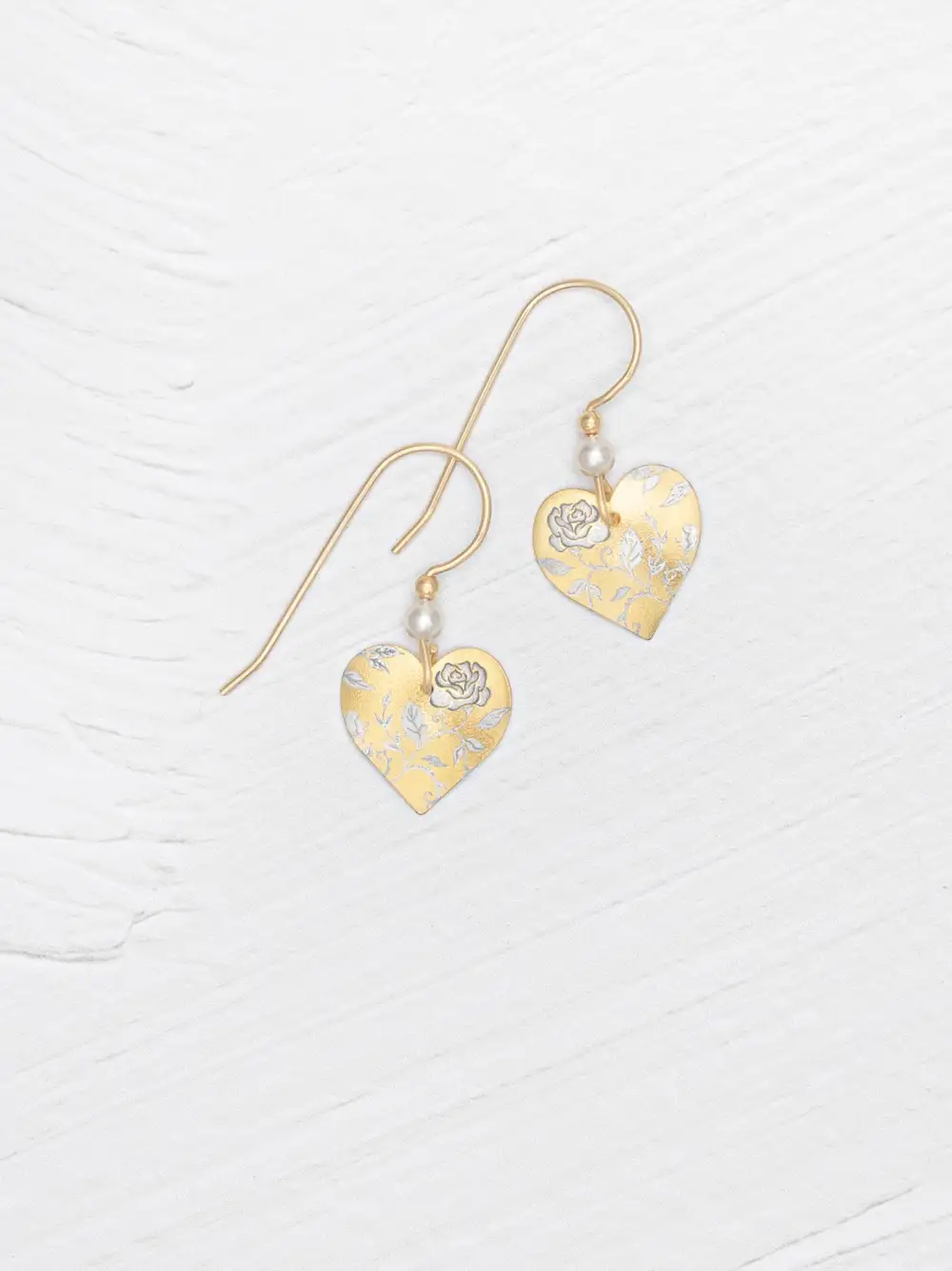 Dainty Heart Pearl Statement Earrings