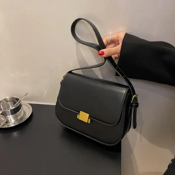 Structured Compact Faux Leather Square Crossbody Bag