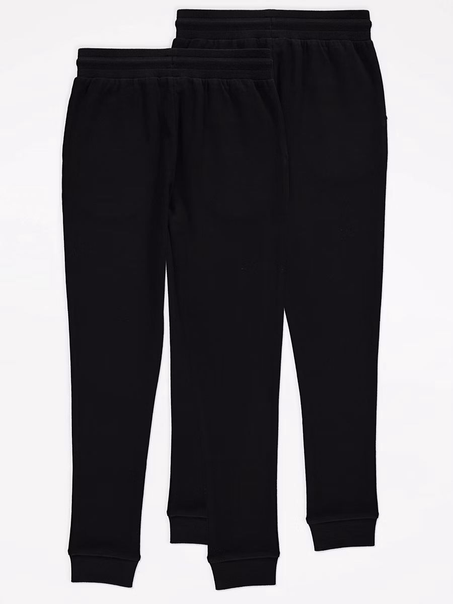 Black Skinny Fit Cuffed Joggers 2 Pack detail 1