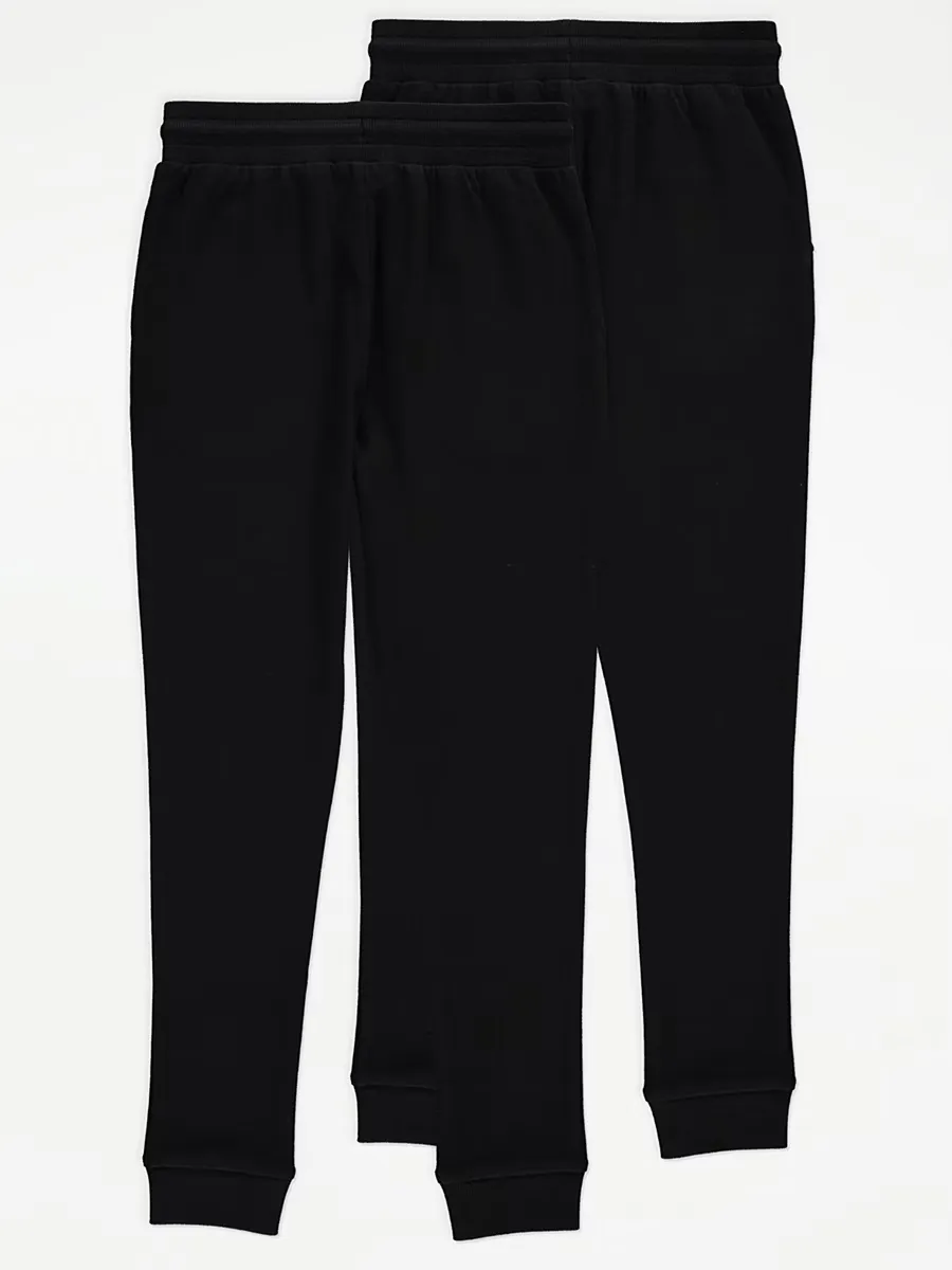 Black Skinny Fit Cuffed Joggers 2 Pack