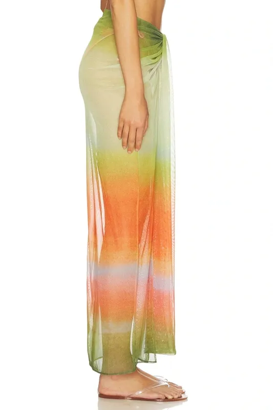 Printed Sheer Maxi Skirt